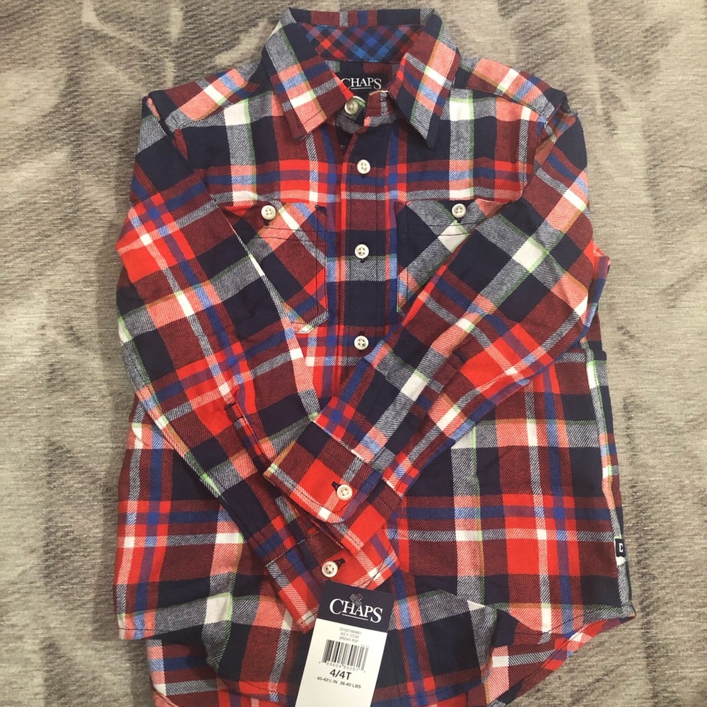 New Chaps kids plaid shirt size 4T